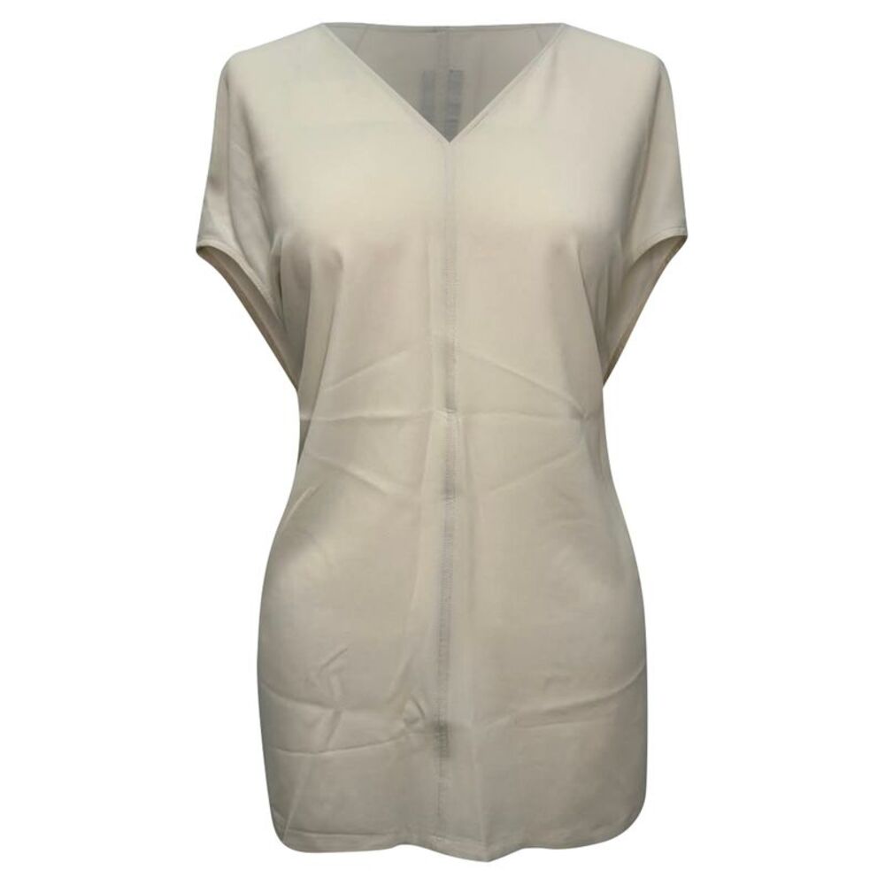 Rick Owens V-Neck Blouse in White Acetate